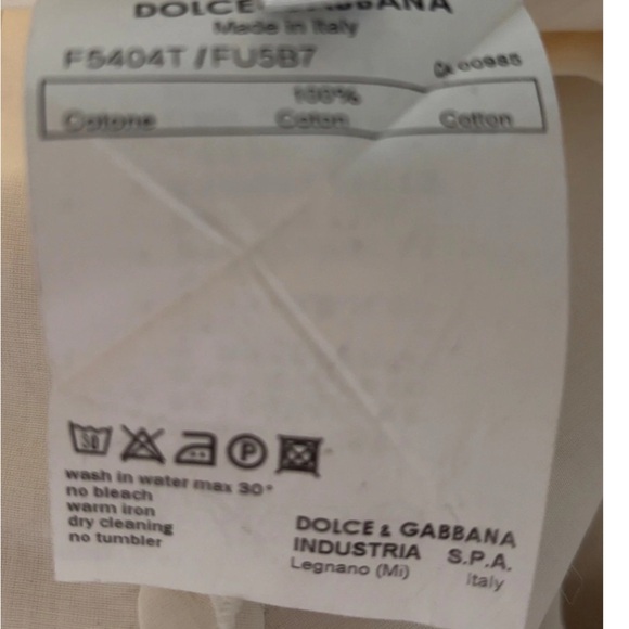 Dolce & Gabbana White Ruffle Button-Down Blouse no size tag.  See measurements - Picture 16 of 16